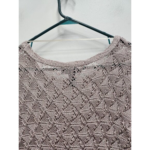 INC International Concepts Womens Fairy Sweater Medium Beige Metallic Crochet - Picture 8 of 9